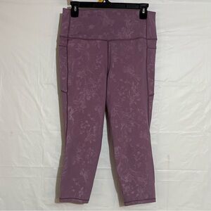 Zyia-Floral Lavender Cropped Leggings SZ 8-10